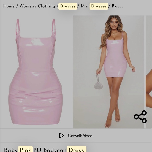 Pink Bodycon Mini Dress - Picture 1 of 4